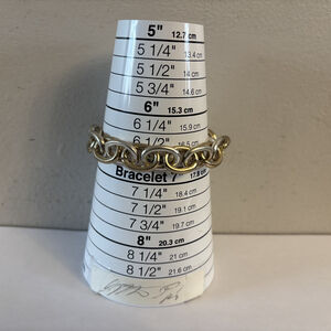 Chunky Two Tone Gold Silver Link Bracelet Minimalist